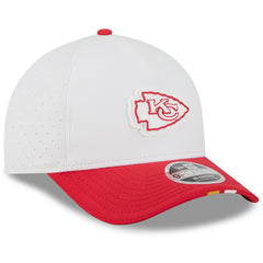 Kansas City Chiefs New Era Youth 2025 NFL Training Camp A-Frame 9FORTY Adjustable Hat - White/Red on sale