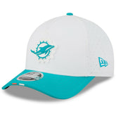 Miami Dolphins New Era Youth 2025 NFL Training Camp A-Frame 9FORTY Adjustable Hat - White/Aqua sale