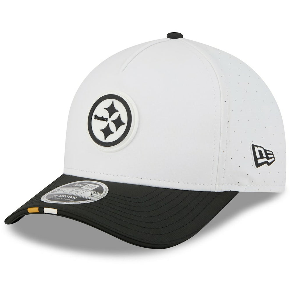 Pittsburgh Steelers New Era Youth 2025 NFL Training Camp A-Frame 9FORTY Adjustable Hat - White/Black outlet