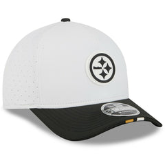 Pittsburgh Steelers New Era Youth 2025 NFL Training Camp A-Frame 9FORTY Adjustable Hat - White/Black outlet