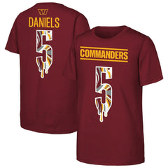 Jayden Daniels Washington Commanders Outerstuff Youth Mainliner Drip Player Name & Number T-Shirt - Burgundy sale