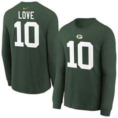 Jordan Love Green Bay Packers Youth Player Name & Number Long Sleeve T-Shirt - Green | Nike sale