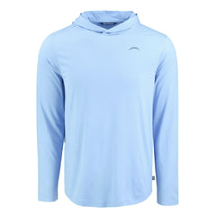 Los Angeles Chargers Men's Cutter & Buck Coastline Epic Comfort Eco Recycled Men's Hooded Shirt - Powder Blue on sale