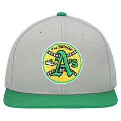 Athletics Cooperstown Collection Basic Flip Snapback Hat - Gray | Mitchell & Ness