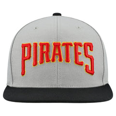 Pittsburgh Pirates Cooperstown Collection Basic Flip Snapback Hat - Gray | Mitchell & Ness