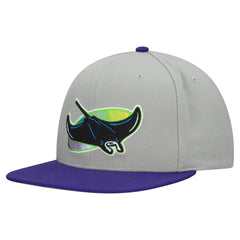 Tampa Bay Rays Cooperstown Collection Basic Flip Snapback Hat - Gray | Mitchell & Ness
