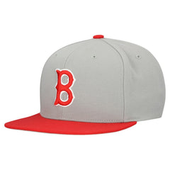 Boston Red Sox Cooperstown Collection Basic Flip Snapback Hat - Gray | Mitchell & Ness