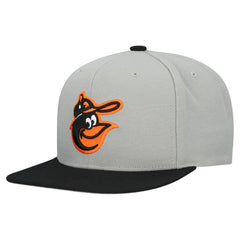 Baltimore Orioles Cooperstown Collection Basic Flip Snapback Hat - Gray | Mitchell & Ness