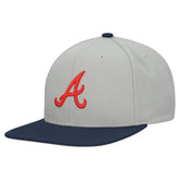 Atlanta Braves Basic Flip Snapback Hat - Gray | Mitchell & Ness