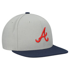 Atlanta Braves Basic Flip Snapback Hat - Gray | Mitchell & Ness