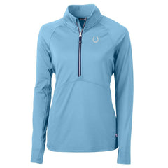 Indianapolis Colts Cutter & Buck Women's Adapt Eco Knit Stretch Recycled Half-Zip Top - Powder Blue for sale