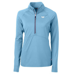 Washington Commanders Cutter & Buck Women's Adapt Eco Knit Stretch Recycled Half-Zip Top - Powder Blue sale