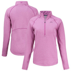 Los Angeles Chargers Cutter & Buck Women's Peshastin Eco Fleece Recycled Half-Zip Top - Pink outlet