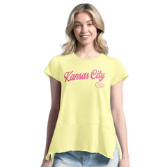 Kansas City Chiefs Margaritaville Women's Gametime Is Paradise T-Shirt - Yellow outlet