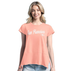 San Francisco 49ers Margaritaville Women's Gametime Is Paradise T-Shirt - Pink for sale