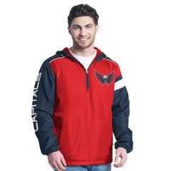 Washington Capitals G-III Sports by Carl Banks Lateral Half-Zip Hoodie Jacket Red/Navy