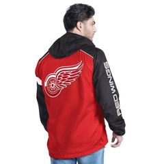 Detroit Red Wings G-III Sports by Carl Banks Lateral Half-Zip Hoodie Jacket Red/Black
