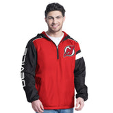 New Jersey Devils G-III Sports by Carl Banks Lateral Half-Zip Hoodie Jacket Red/Black