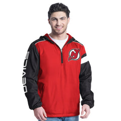 New Jersey Devils G-III Sports by Carl Banks Lateral Half-Zip Hoodie Jacket Red/Black