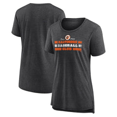 Baltimore Orioles Women's Power Swing Tri-Blend T-Shirt - Gray