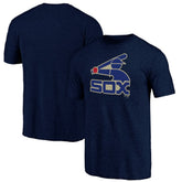 Chicago White Sox Cooperstown Official Logo Tri-Blend T-Shirt - Navy