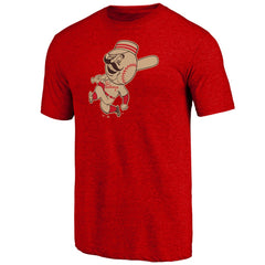 Cincinnati Reds Cooperstown Official Logo Tri-Blend T-Shirt - Red