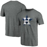 Houston Astros Weathered Official Logo Tri-Blend T-Shirt - Heather Gray
