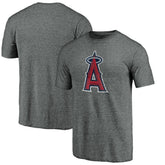 Los Angeles Angels Weathered Official Logo Tri-Blend T-Shirt - Heather Gray