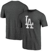 Los Angeles Dodgers Weathered Official Logo Tri-Blend T-Shirt - Charcoal