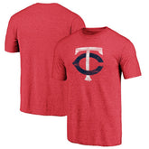 Minnesota Twins Weathered Official Logo Tri-Blend T-Shirt - Red