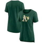 Athletics Women's Weathered Official Logo Tri-Blend T-Shirt - Green