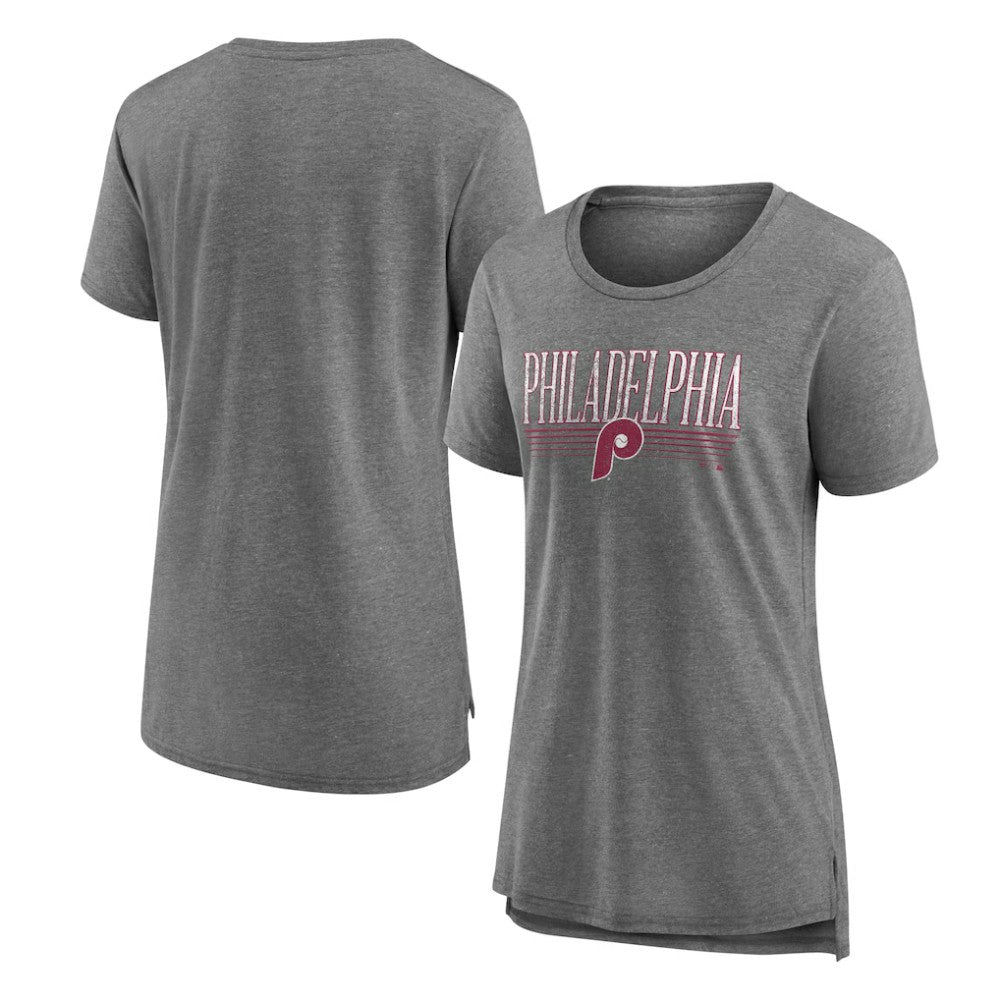 Philadelphia Phillies Women's Toppler Tri-Blend T-Shirt - Gray