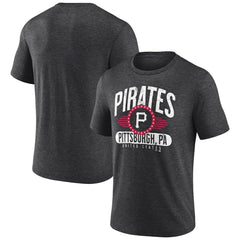 Pittsburgh Pirates Badge of Honor Tri-Blend T-Shirt - Charcoal