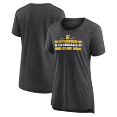 Pittsburgh Pirates Women's Power Swing Tri-Blend T-Shirt - Gray