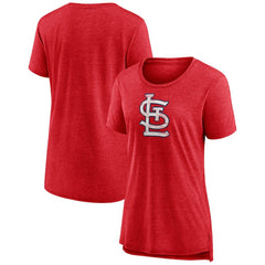 St. Louis Cardinals Women's Weathered Official Logo Tri-Blend T-Shirt - Red