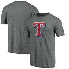 Texas Rangers Weathered Official Logo Tri-Blend T-Shirt - Heather Gray