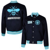 Manchester City Sport Design Sweden Free Kick Wool Varsity Jacket - Navy discount