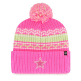 Dallas Cowboys '47 Girls Youth Polar Vortex Cuffed Knit Hat with Pom - Pink sale