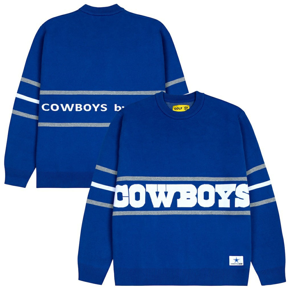 Dallas Cowboys GOLF WANG Jacquard Pullover Sweater - Blue sale