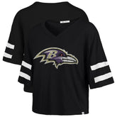 Baltimore Ravens '47 Women's Premier Scout Cropped V-Neck T-Shirt - Black discount