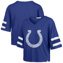 Indianapolis Colts '47 Women's Premier Scout Cropped V-Neck T-Shirt - Royal outlet