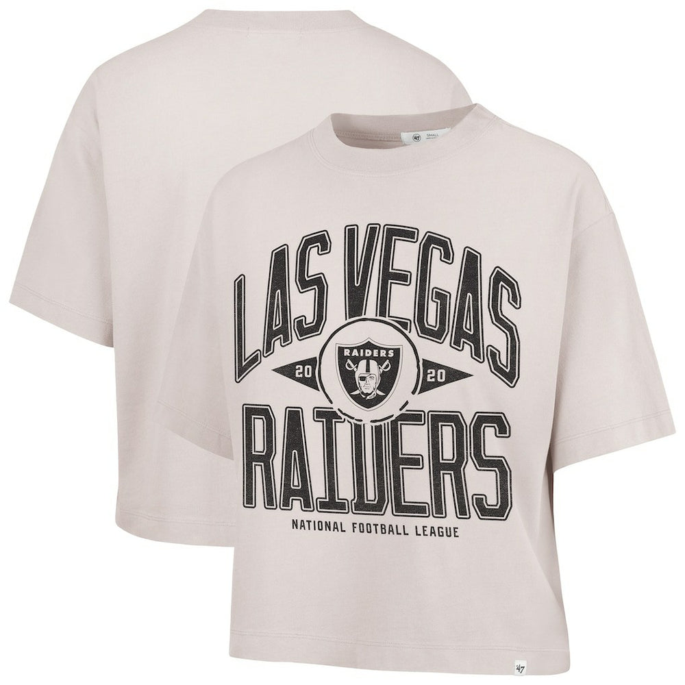 Las Vegas Raiders '47 Women's Cropped Windthrow Ravine T-Shirt - Natural on sale