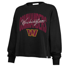 Washington Commanders '47 Women's Muse Sydney Long Sleeve Cropped T-Shirt - Black sale