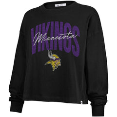 Minnesota Vikings '47 Women's Muse Sydney Long Sleeve Cropped T-Shirt - Black online