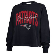 New England Patriots '47 Women's Muse Sydney Long Sleeve Cropped T-Shirt - Navy on sale
