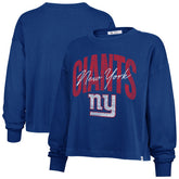 New York Giants '47 Women's Muse Sydney Long Sleeve Cropped T-Shirt - Royal on sale