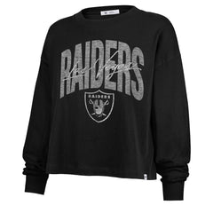 Las Vegas Raiders '47 Women's Muse Sydney Long Sleeve Cropped T-Shirt - Black online