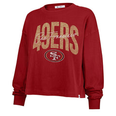 San Francisco 49ers '47 Women's Muse Sydney Long Sleeve Cropped T-Shirt - Scarlet on sale