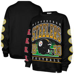 Pittsburgh Steelers '47 Women's Go Big Oversized Pullover Sweatshirt - Black on sale