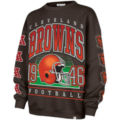 Cleveland Browns '47 Women's Go Big Oversized Pullover Sweatshirt - Brown for sale